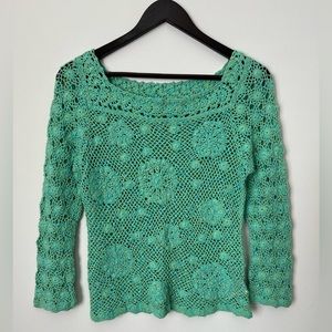 Vintage Dana Buchman Crochet Sweater 100% cotton Y2K